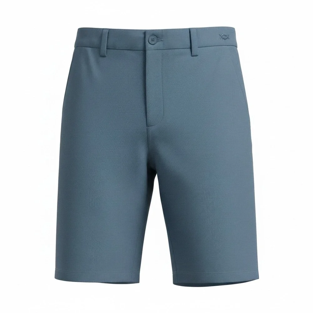 Hang Ten Men Hybrid Walk Shorts Blue Micro Check Stretch Golf Shorts Size 40 NWT